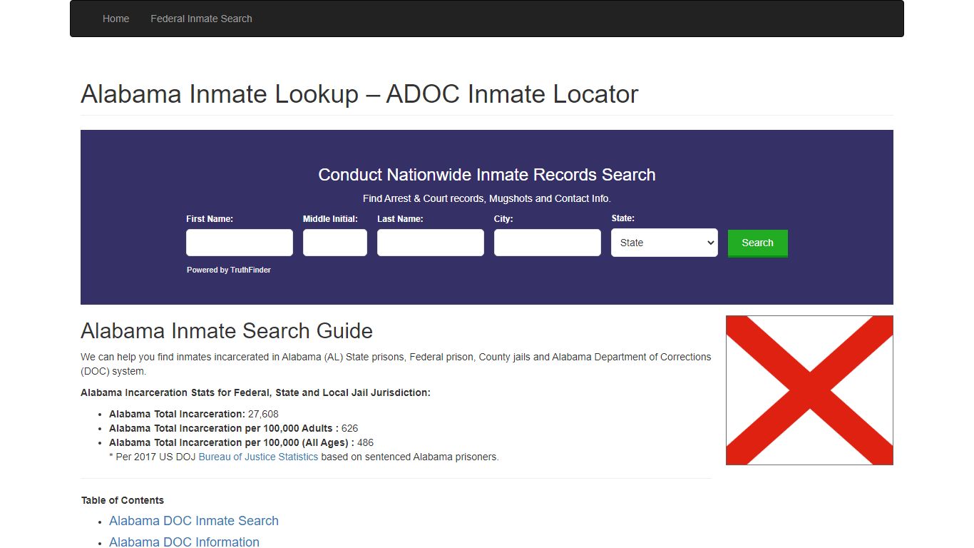 Alabama Inmate Search - AL Department of Corrections ...